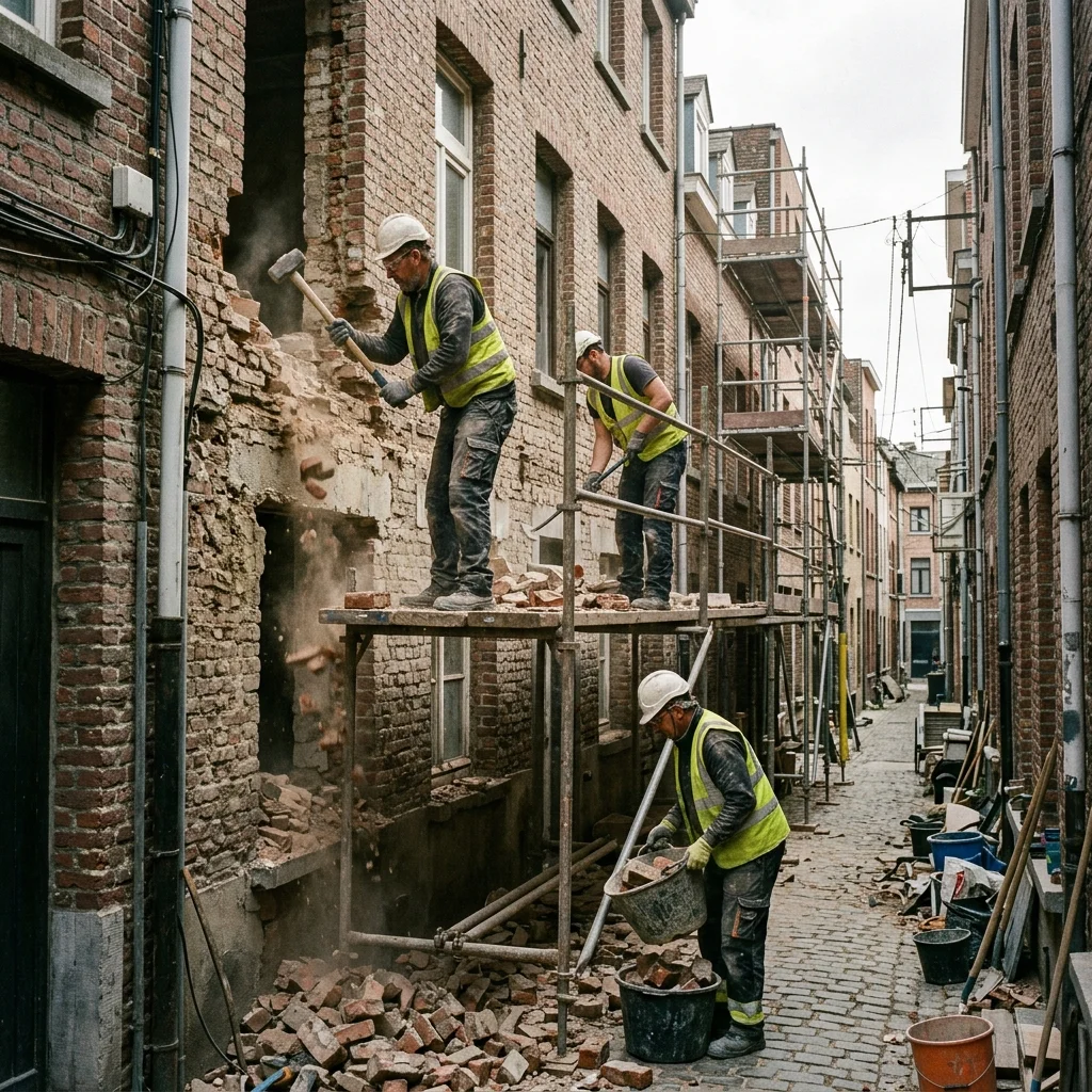 Building Dismantling on excavation site