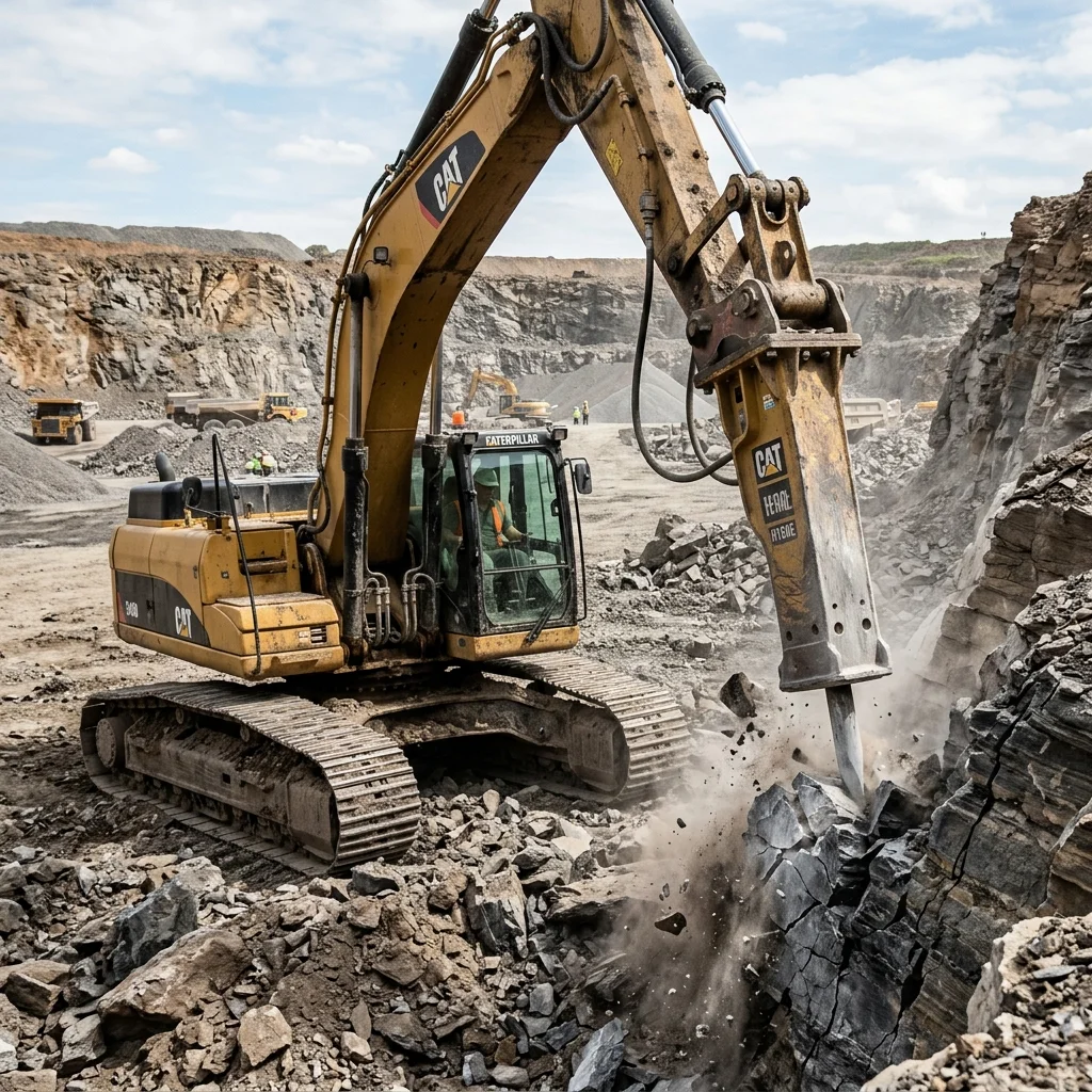 Hard Rock Excavation on excavation site