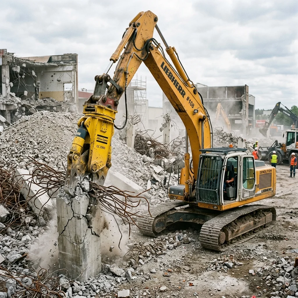 RCC Demolition on excavation site